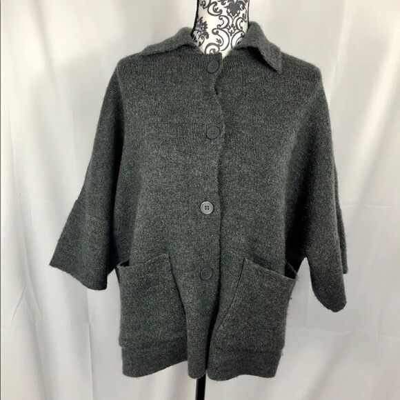 Tahari Wool Blend Short Sleeve Dolman Sweater - Picture 1 of 5